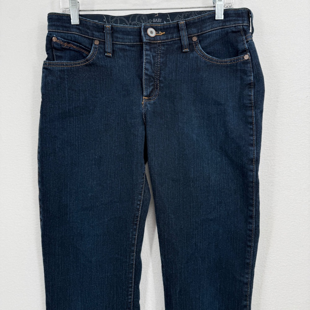Wrangler Q-Baby Jeans Womens 9/10 x 34 Dark Wash Bootcut Ultimate Riding WRQ20DD - Picture 4 of 10